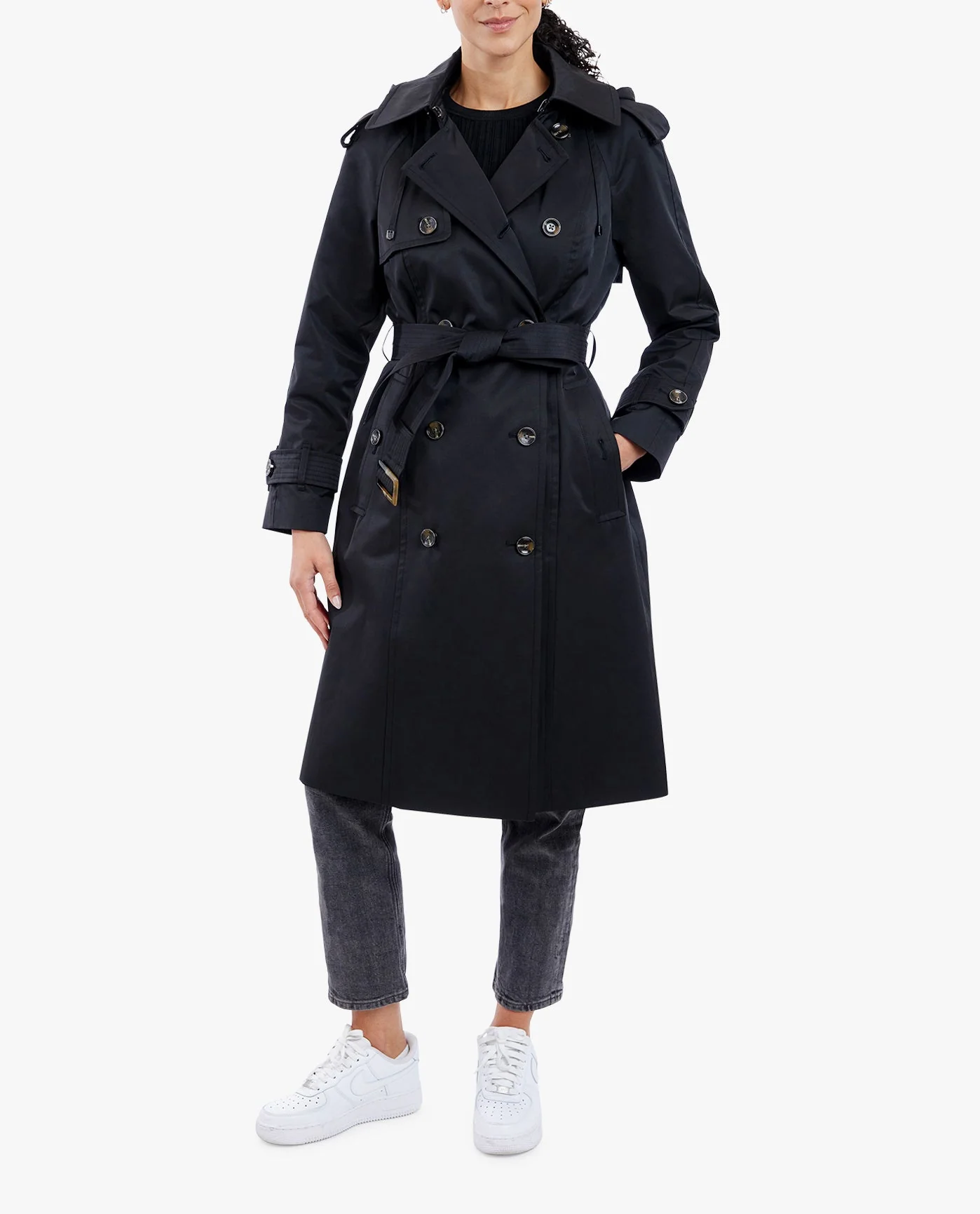 Double-button trench coat